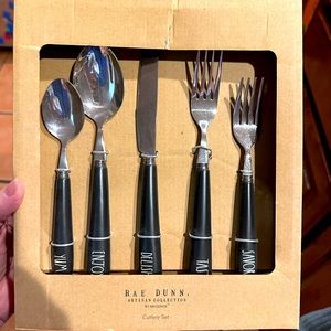 NEw! Rae Dunn silverware, black handles. New without tags, never been used!
